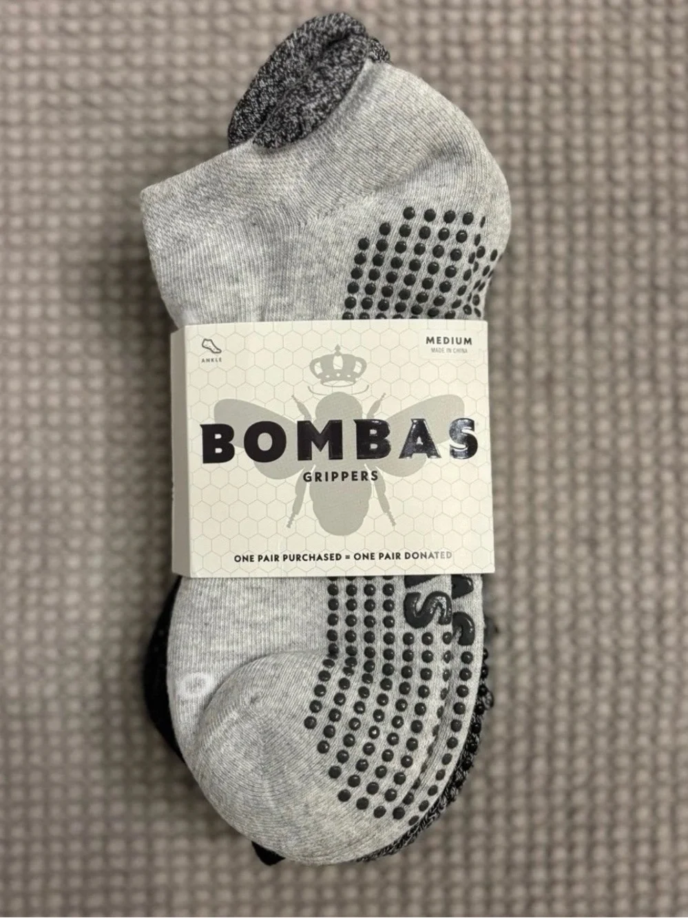 Bombas Gripper Ankle Sock (M) 4-Pack NWT